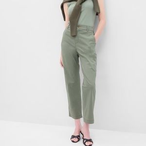 NWT Gap girlfriend high rise green khakis